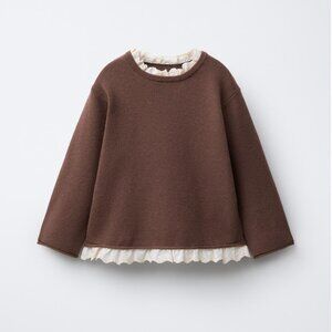 Zara Embroidered Lace Knit Sweater with Matching Leggings